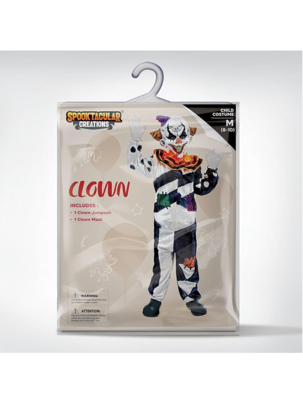 Spooktacular Creations Scary Clown Costume for Kids Halloween NEW